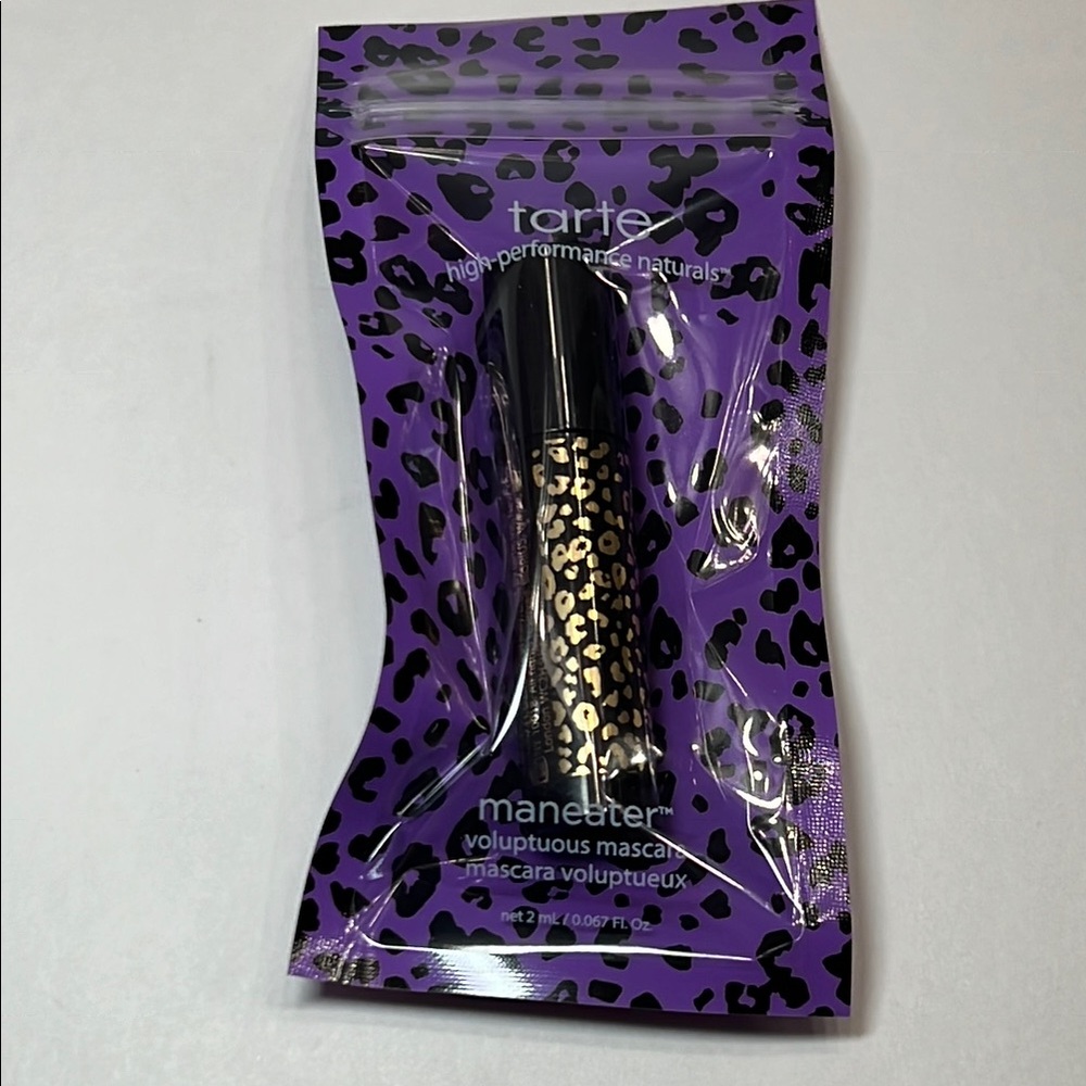 Tarte Maneater Mascara with Leopard Print in Purple Packaging